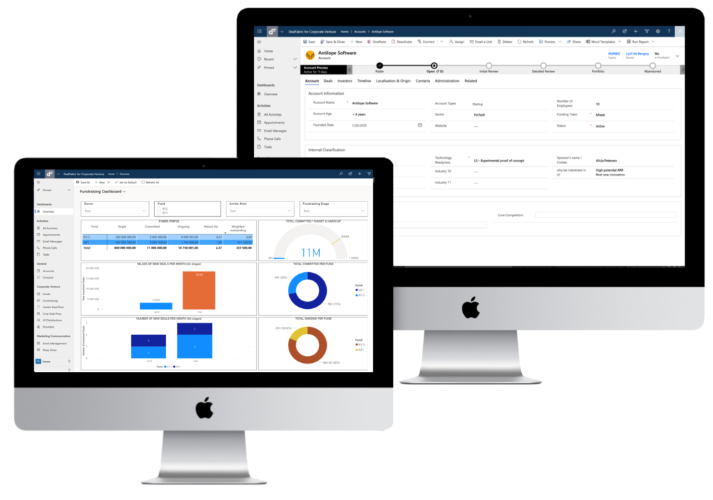 DealFabric CRM fournit un module de reporting dynamique et puissant pour analyser votre deal flow et vos opportunités de fundraising