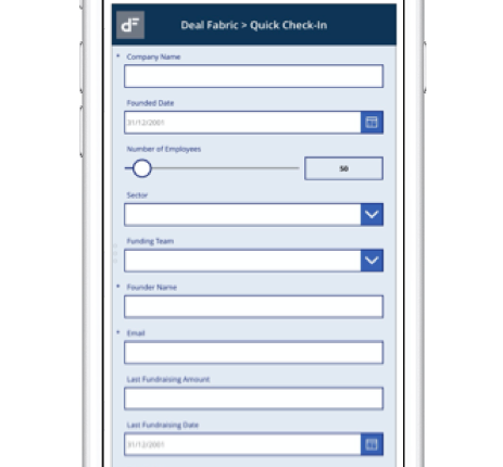 Deal flow management : DealFabric Quick Check-In l'application mobile de création optimisée de deals pour investisseur